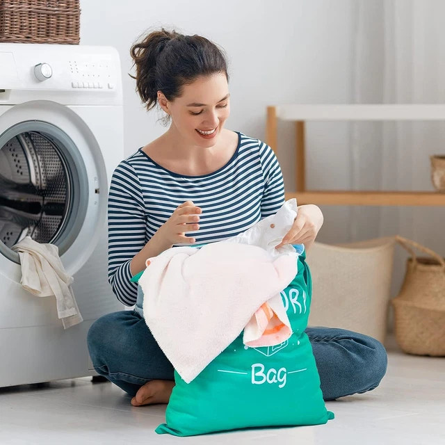 2 Pcs Large Travel Laundry Bag Waterproof Wet Dry Bag Washable Dirty Clothes Bag
