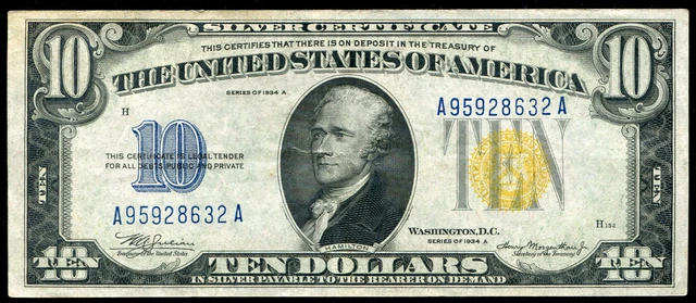 Fr. 2309 1934-A $10 Ten Dollars "North Africa" Silver Certificate Extremely Fine