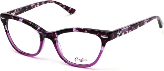 Candie's CA0161 074 Purple Plastic Optical Cat Eye Eyeglasses Frame 50-18-135 RX