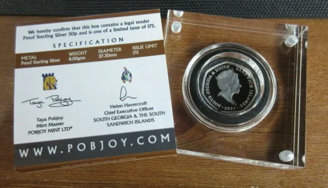 RRS Discovery 50p Silver Proof From SG&SSI 2021 Scott & Shackleton In Case +COA 3