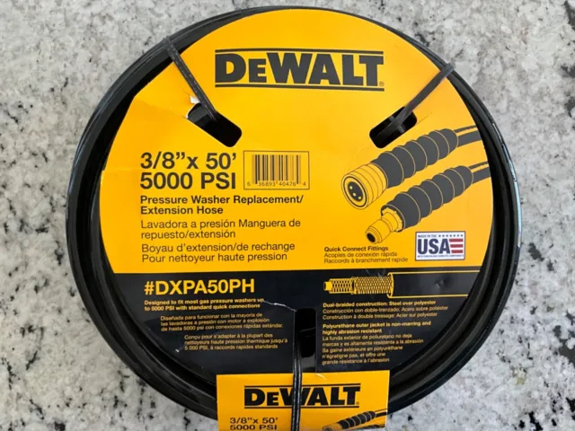 Dewalt 5000PSI 3/8" x 50' Pressure Washer Replacement / Extension Hose DXPA50PH