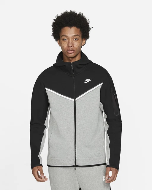 Nike Tech Fleece Full Zip Giacca Con Cappuccio E Zip  Felpa Nero Grey   Taglia S