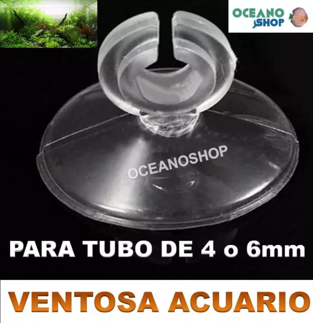 5X VENTOSA PARA TUBO DE 4MM o 6MM ACUARIO MANGUERA Aire Oxigenador CO2 difusor