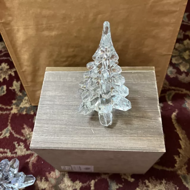 Vintage Clear Crystal Art Glass Christmas Tree 6.5” Tall  - No Chips or Cracks