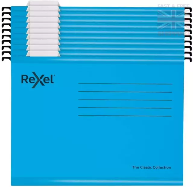 Rexel Classic A4 Reinforced Filing Cabinet Suspension Files with Dividers, 15 m