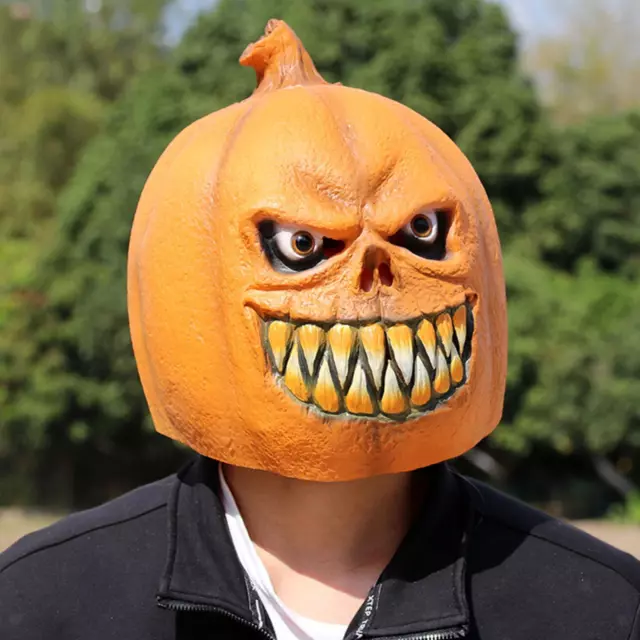 Maschera Di Halloween Maschera Per Testa Di Zucca In Lattice Per Adulti Per Foto