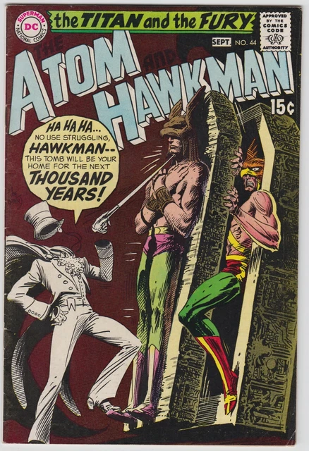 The Atom & Hawkman #44 (1969) Very Good VG (4.0) Joe Kubert Cover DC Comics