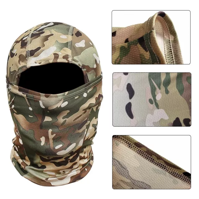 Tactical Camouflage Balaclava Full Face Mask Head Gear Neck Gaiter for Cycling 3