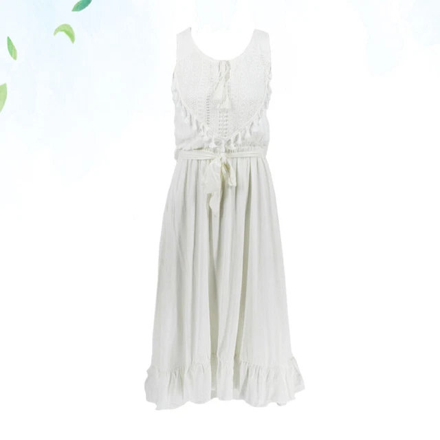 Gonna costume bianca signorina alla moda abito da spiaggia bianco per donna