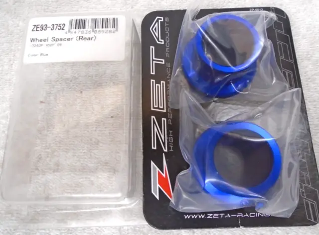 Two new Zeta rear wheel axle collars 2009-2018 YZ250F YZ450F blue hub spacers