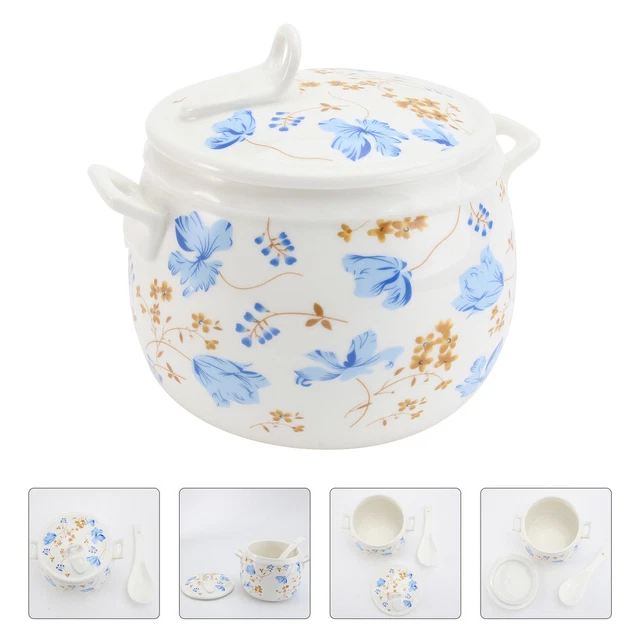 1 pz pentola per stufato in ceramica con coperchio orchidea orchidea orchidea stufato orchidea con dorato