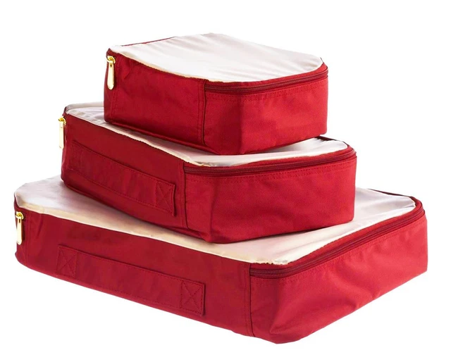 New Samantha Brown Slim Line Packing Cubes 3-Piece Set, Watermelon