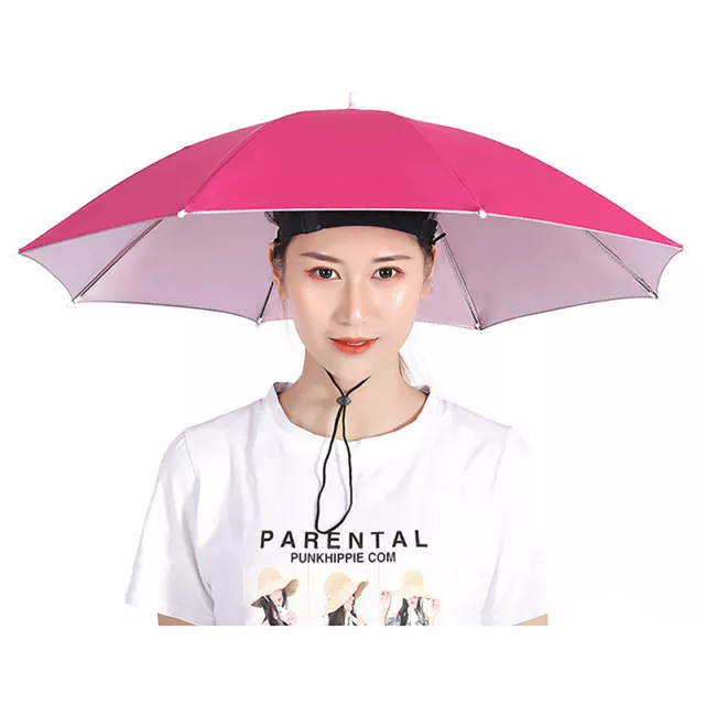 Portable Rain Umbrella Hat Foldable Outdoor Sun Shade Waterproof Camping Fishing
