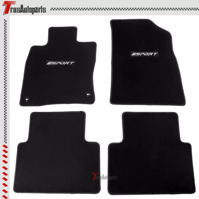 For 19-22 Honda Insight Front Rear Black Nylon Floor Mat Carpet Non-Slip & Sport