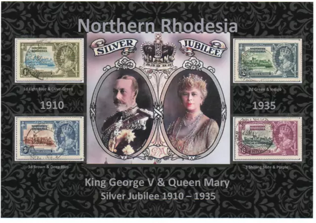 Kgv King George V 1935 Nice Display Of Silver Jubilee Northern Rhodesia Vfu #1