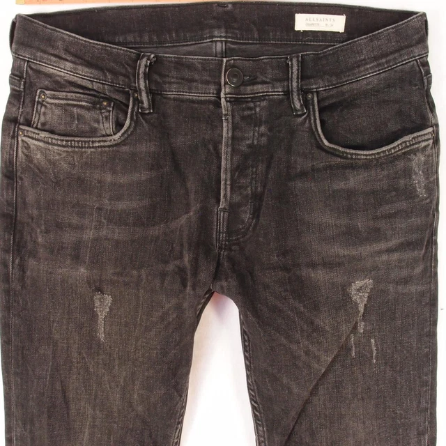 Mens AllSaints RAVELINE CIGARETTE Stretch Slim Skinny Grey Jeans W34 L32