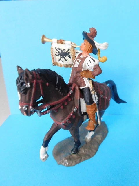 Cavalier Elastolin Les Lansquenets – Figurine 1:32 (60mm) Allemand, Plastique Peint, Très Bel état