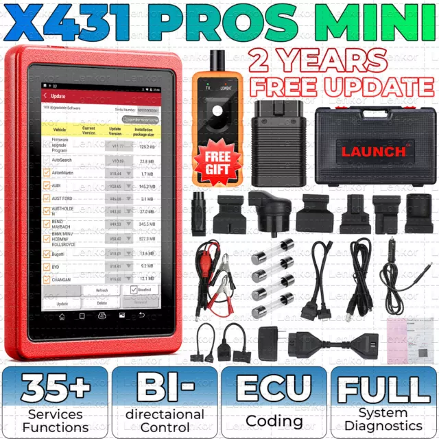 LAUNCH X431 PROS Mini V+ Elite Bidirectional Car Diagnostic Scanner Key Coding