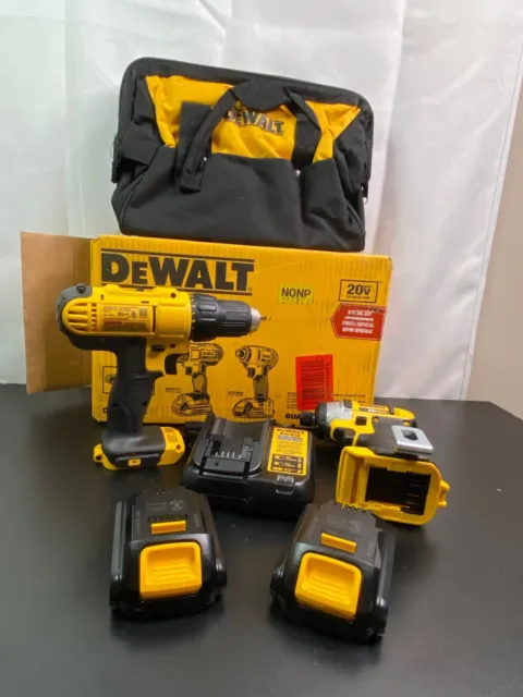 DEWALT DCD771 DCF885 Black Yellow 20V Handled Drill Driver & Impact Driver Kit