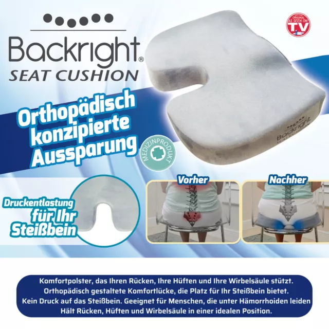 Orthopädisches Sitzkissen Memory Foam Backright Seat Cushion Best Direct® 2