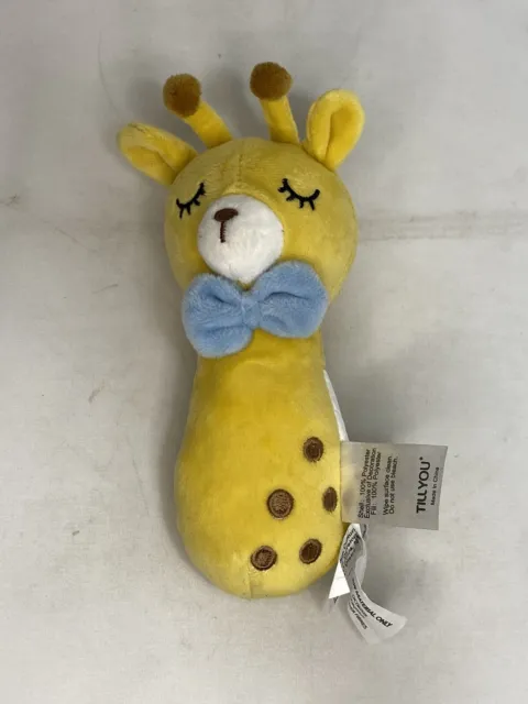 TILLYOU Soft Baby Squeeker for Newborns Plush Giraffe Stuffed Animal