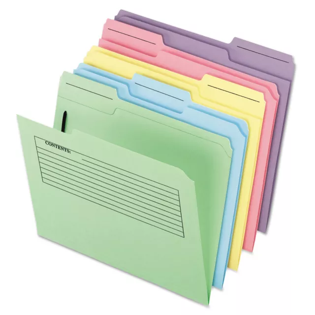 Pendaflex Printed Notes Folders with Fastener 1/3 Cut Top Tab Letter Assorted