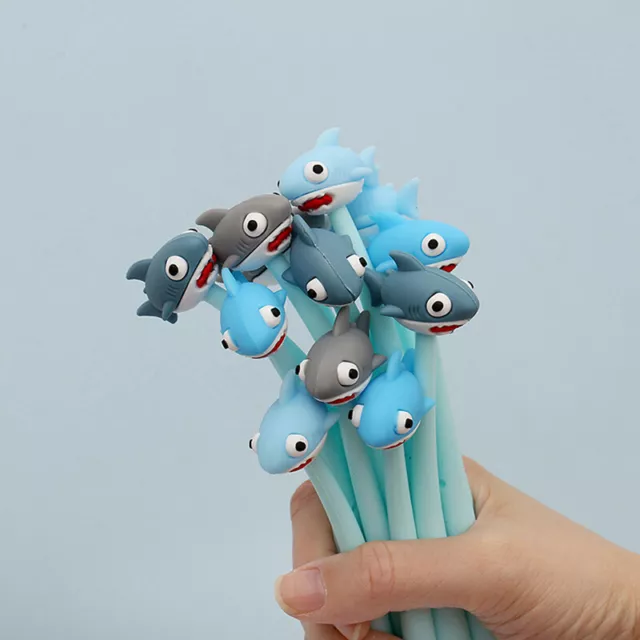 1PCS Random Color 0.5mm Creative Cartoon Shark Silicone Gel Pen Student Sign  ZC