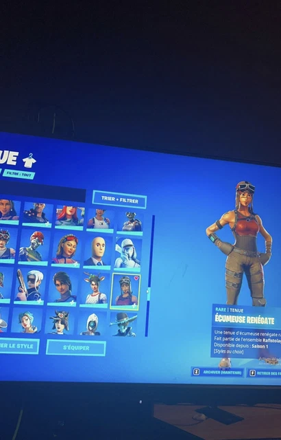 MON CASIEr COMPTE FORNITE AVEC RENEGATE RIDER +400 SKINS snap : evandumey 2