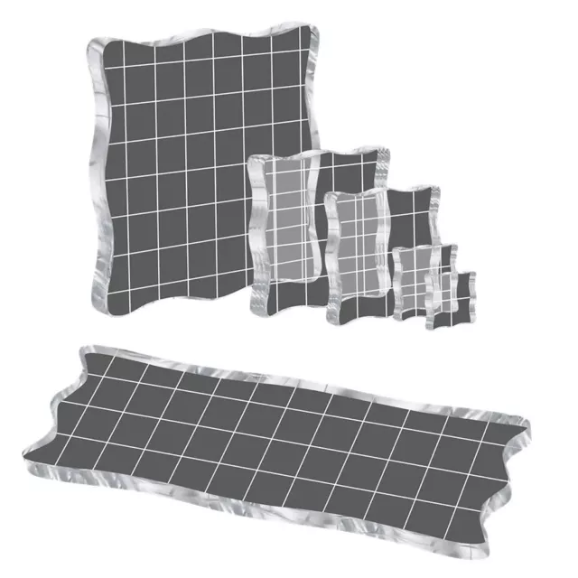 Amplia aplicación bloque de sellos acrílico 6 piezas manualidades mango sencillo compacto