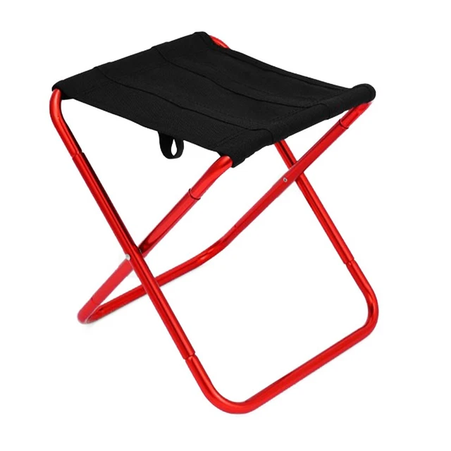 Tabouret De Camping Vintage Pliant - Toile Verte, Pieds Acier, Portable