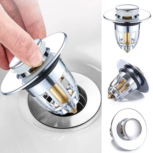2 Filtres De Vidange D'Évier Pop-Up En Inox - Bouchon Avec Filtre à Cheveux, Pour Lavabo Ou Douche - 10