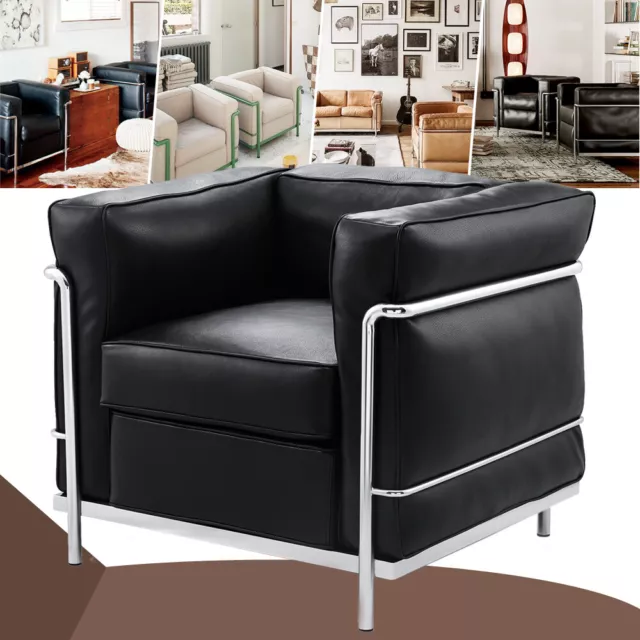 Cassina LC2 Petit Modele Style Lounge Chair Italian Leather Armchair Single Sofa