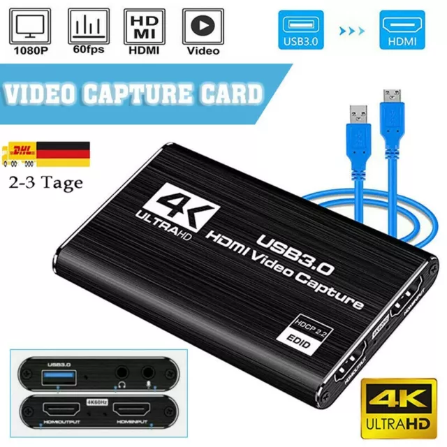 4K HDMI to USB3.0 HD 1080P Capture Card Game Live Streaming Video Recording Box