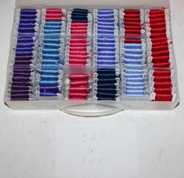 DMC FLOSS ON cards in plastic storage container 327349 (see