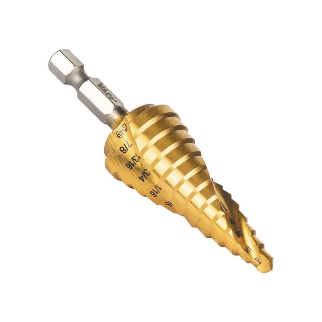 Klein Tools 25962 Step Drill Bit, 3/16-Inch to 7/8-Inch, VACO