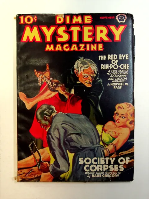 Dime Mystery Magazine Pulp Nov 1939 Vol. 21 #4 VG