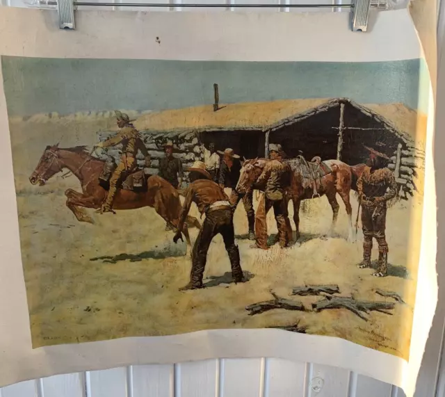 A. A. Inc 1958 Frederick Remington Coming & Going Pony Express A.A. Inc Canvas