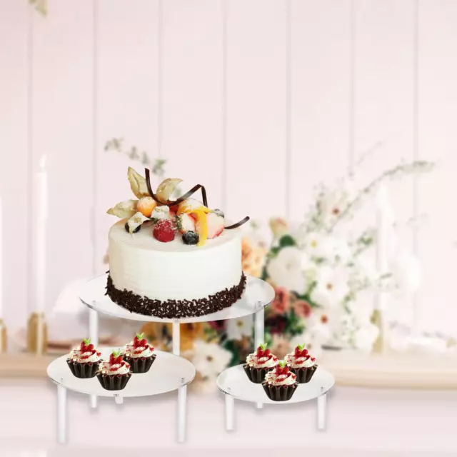 Alzate per torta impilabili, 3 pezzi, display per cupcake, caramelle, dolci,