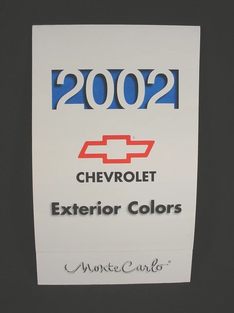 2002 Chevrolet  Monte Carlo Paint Color Chip Brochure - Original