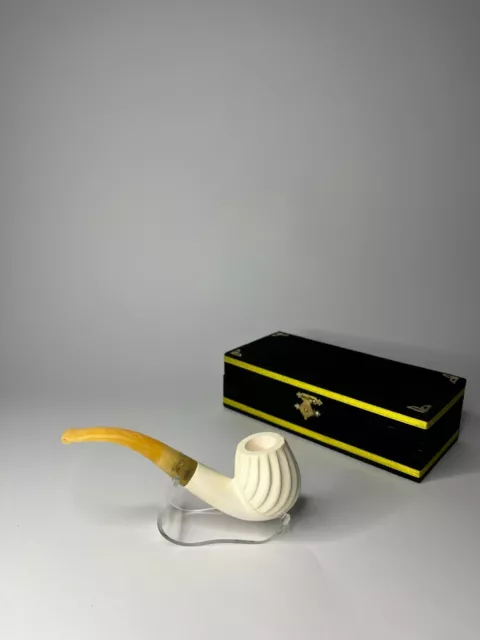 Pfeife Meerschaumpfeife  aus 1A Block-Meerschaum mit Filter und  Muster Nr.13