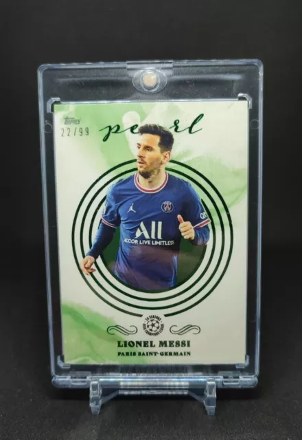 Topps UCL Pearl 2021/22 Champions League Lionel Messi PSG Green Parallel /99