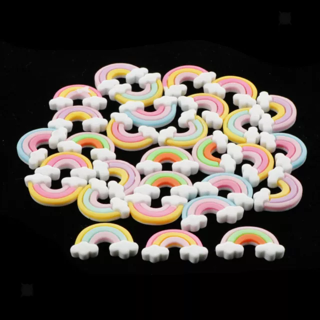 30Pcs Cute Rainbow Resin Cabochon Flatback Embellishment Craft Buttons DIY Phone