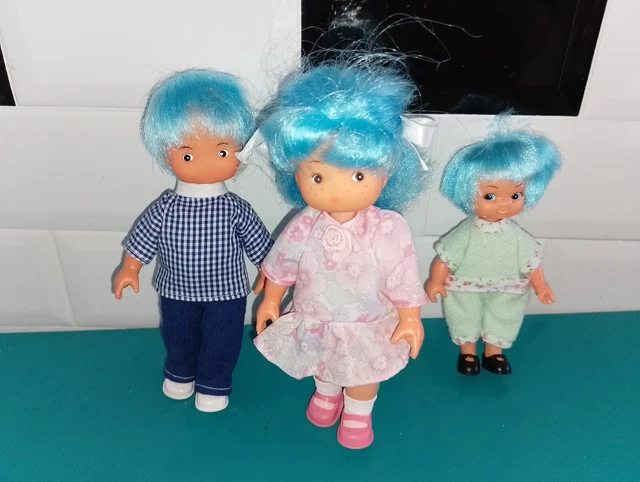 Lot De Poupées Vintage La Famille Glady - Marque Delavennat - Cheveux Marron - Occasion