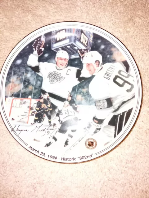 Wayne Gretzky Great Moments In Hockey 802nd Collector Plate #2986B