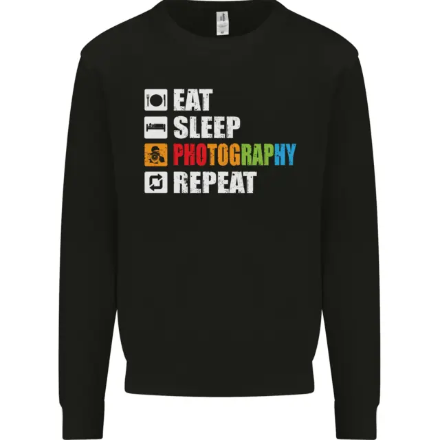 Photography Eat Sleep Photographer Funny Kids Sweatshirt Jumper