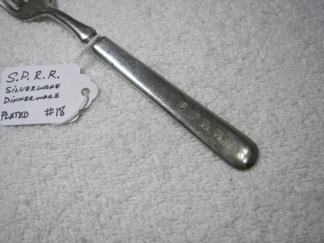 Very Old SPRR Southern Pacific Railroad Dinnerware Silverplated Fork / No.18