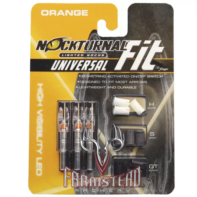 Rage NockTurnal Universal Fit Lighted Nocks Orange 3 pack NT-315 #01232