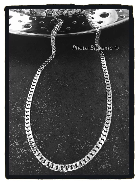 Gourmette Art Déco En Argent 925 - Longueur 20cm, Largeur 7mm, Occasion, Poinçonné