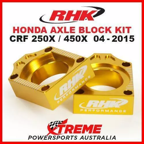 Rhk Mx Axle Block Kit Gold Honda Crf 250X Crf250X Crf450X 450X 2004-2015 Moto