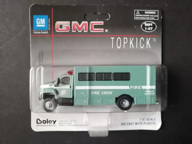 Boley HO Scale, GMC Top Kick Fire Crew, diecast, carded, sealed unopened (a)